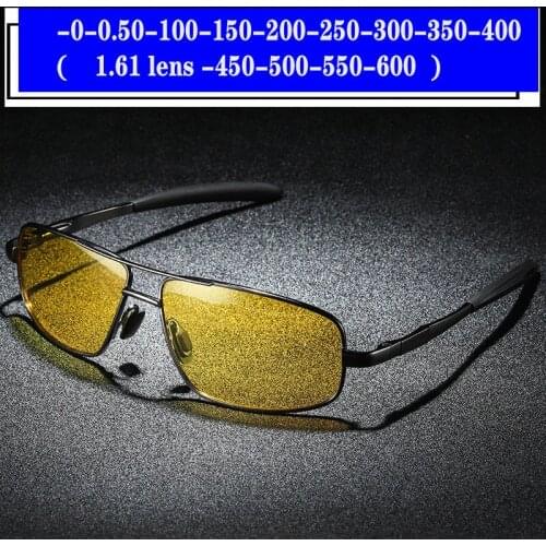 Hot Custom Made Myopia Minus Prescription Polarized Lens Optics Men/Women Retro Square Polarized Anti-glare sunglasses FML