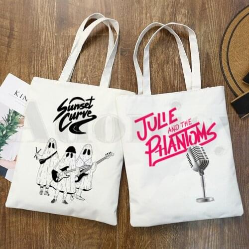 Julie and The Phantoms Graphic Kawaii Cartoon Handbags Cloth Canvas Tote Bag Shopping Women Reusable Shoulder Bags Bolsas