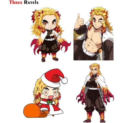 Three Ratels F565 Rengoku Kyoujurou Kimetsu No Yaiba Car Vinyl Sticker PVC Figure Decal