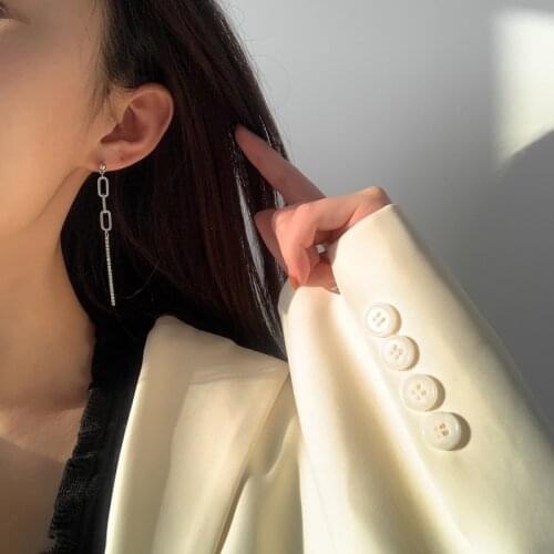Asymmetric Chain Drop Earrings For Women Korean Simple Creative Mini Cute Design Student Trendy Hot Lady Party Jewelry BOYULIGE