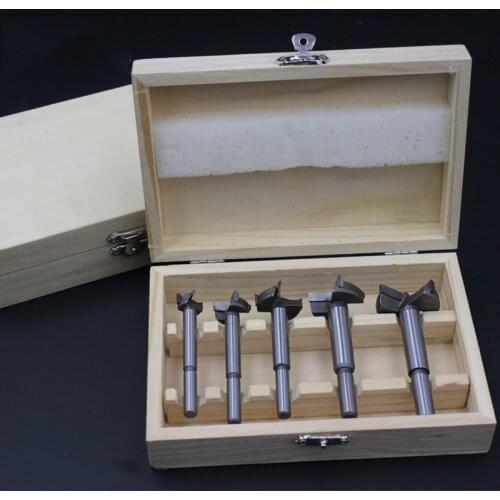 ZtDpLsd 5Pc Forstner Auger Woodworking Boring Wood Drill Bit Self-Centering Hole Saw Silver Tone Cutter Diameter Hinge Edge Tool
