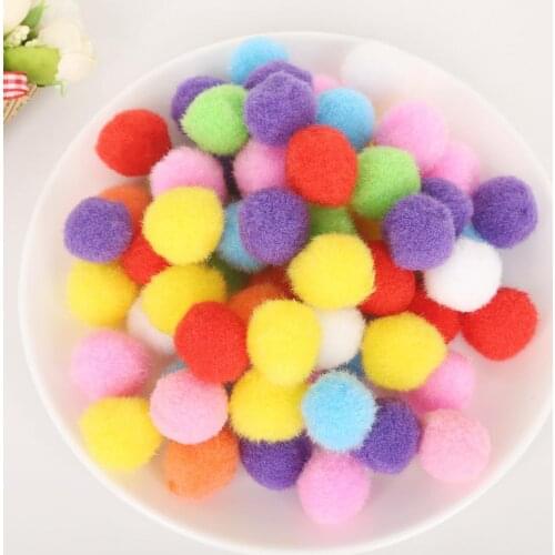10mm/15mm/20mm/25mm/30mm 100-500Pcs/lot Mixed Color Soft Round Shaped Pompom Balls Fluffy Pom Pom For Kids DIY Garment Handcraft