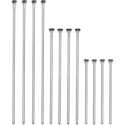 100pcs/lot 6 Size Gold Silver KC Gold White K Red Copper Flat Head Pins Needles For Beads Earring Jewelry Accessory