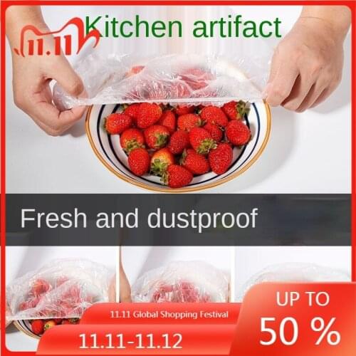 100pcs Disposable Bowl Plate Cover Plastic Wrap Fresh-keeping Bag Refrigerator Leftovers Vegetable Fruit Cover Universal