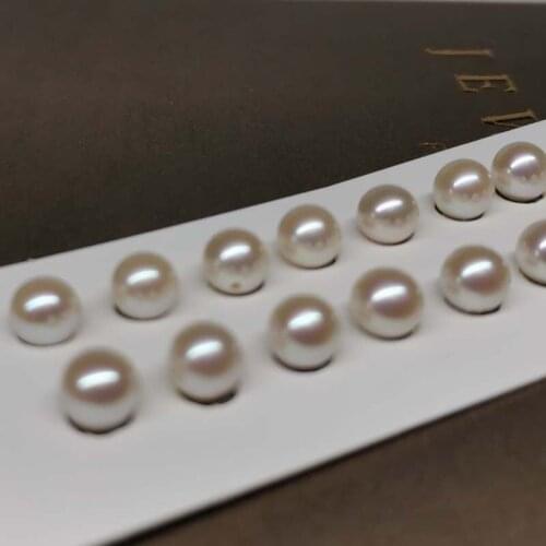12 pairs 6mm loose Genuine pearls half drilled freshwater pearl for earrings pendants