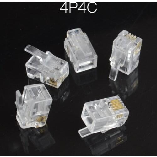 20pcs 4Pin RJ10 Telephone Cable End Connectors Plugs 4P4C