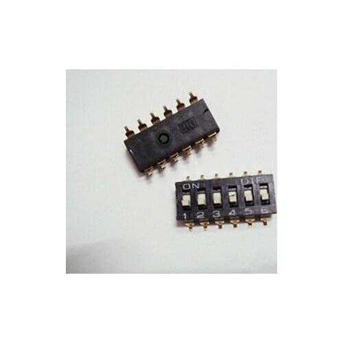 20PCS 6 bit 12Pin SMT SMD Toggle Switches Pitch 2.54mm Dial Code Switch