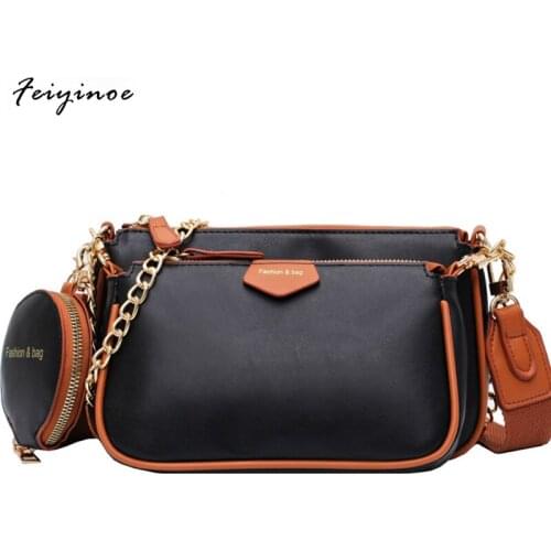 2020 New Simple Flap Shoulder Bags for Girls Purse Retro PU Leather Women Handbag Lady Lock Crossbody Messenger Bag