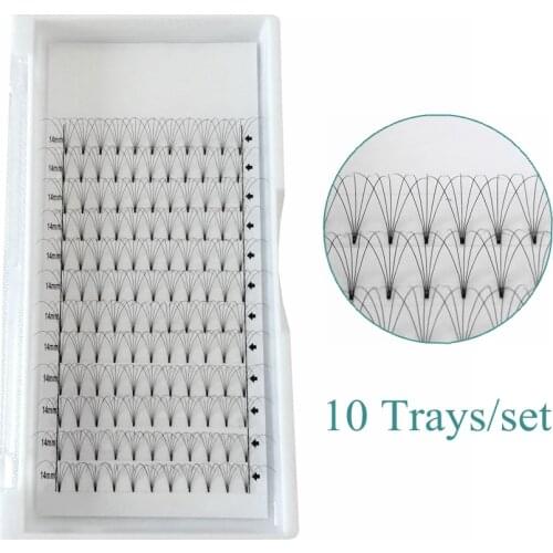 5D Premade Volume Fans Eyelashes 10 Trays/set Wholesale 3D Lashes Vendor Russian Volume Eyelash Extension Private Logo