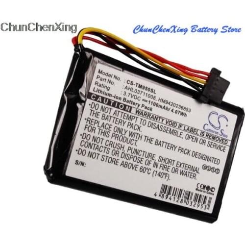 Cameron Sino 1100mAh Battery AHL03711008, HM9420236853 for TomTom 4CP9.002.00, 8CP9.011.10, Go 950, 950 Live