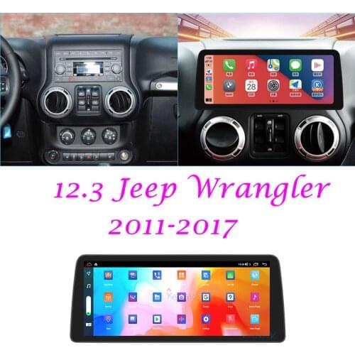 12.3 Car Radio For Jeep Wrangler 2011-2017 Android 10 Multimedia GPS Navigat Stereo CarPlay WiFi 4G BT Touch Screen Video player