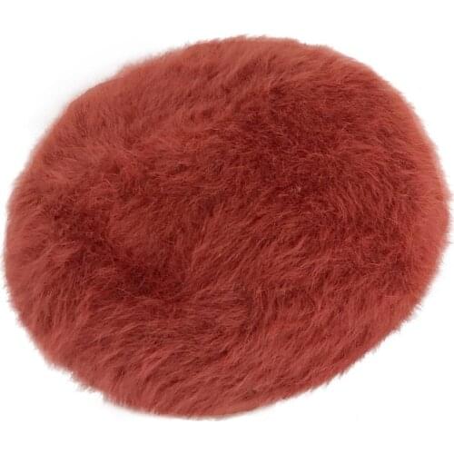 Versatile Korean-Style Solid Color Thick, Long Hair of the Angora Rabbit Beret Children Winter Warm Painter Cap Autumn And Winte