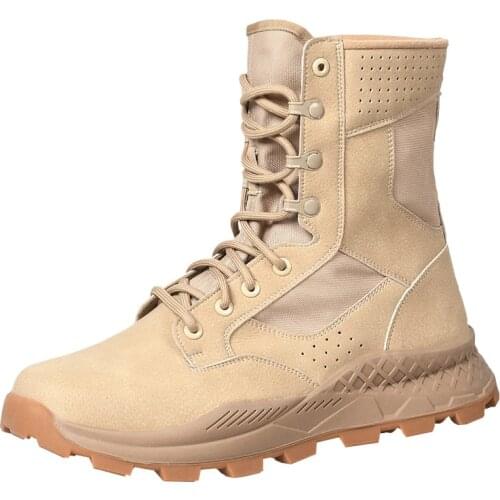 Summer Mesh Training Military Boots Ultralight Non-slip Wear-resistant Breathable Outdoor Hiking Climbing Shoe Men Tactical Boot