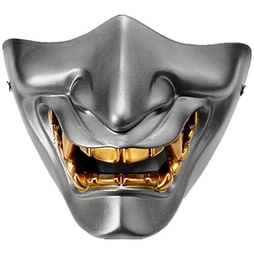 Devil Mask Oni Maske Ghost Halloween Demon Slayer Masque Homme COSPLAY Prajna Party Face Half Scary Masquerade Masks Resin