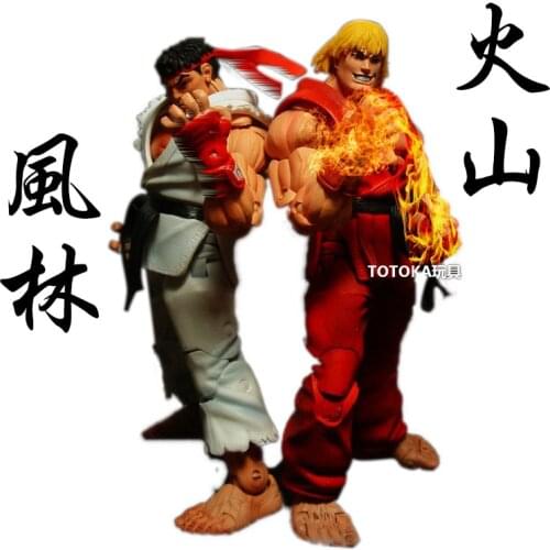 Bandai Streetighter 4 Ryu Guile Ken Chunli Akuma Joints Movable Action Figure Model Toys