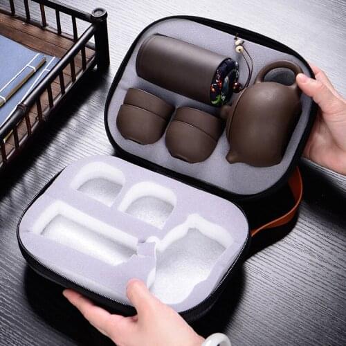Purple sand travel tea set portable Kung Fu teapot
