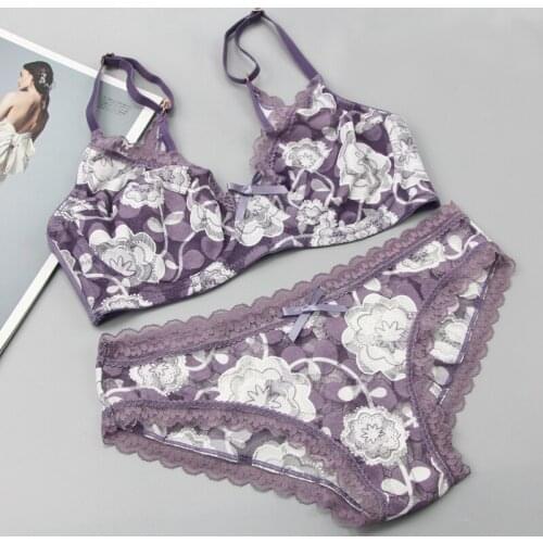 34/75 36/80 38/85 40/90 42/95 ABCDE Cup Bra Sets Hollow Out Lace Sexy Women Ultra-Thin Underwear Female Lingerie