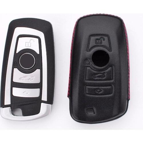 3D Leather Key-Shape Car Key Case Cover For BMW X1 X3 X4 X5 X6 3 5 4 7 Series E36 E87 E90 E91 320i 325i 525i 535i