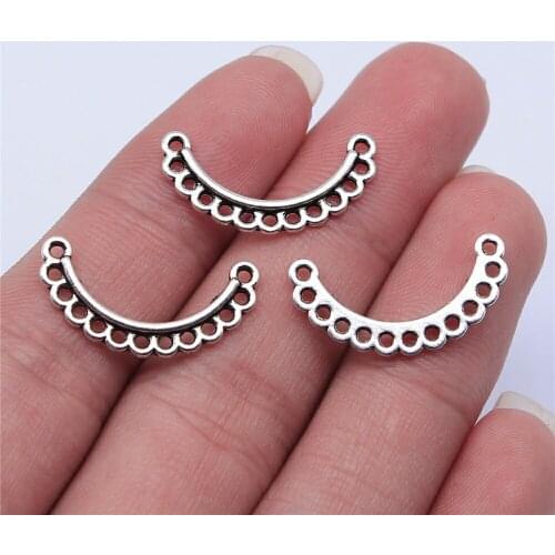20PCS/lot 12*23mm Metal Charm Earring Connector Antique Silver Color Making DIY Handmade Tibetan Jewelry DIY