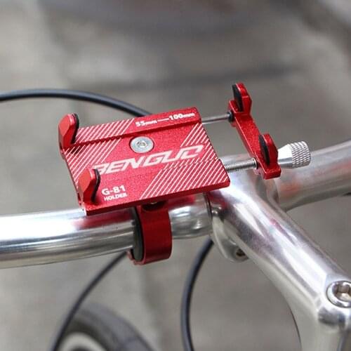 New Universal Aluminum Alloy Bike Bicycle Phone Holder Racks Motorcycle Handlebar Mount Non-Slip Moblie Cell Phone Clip For Bike