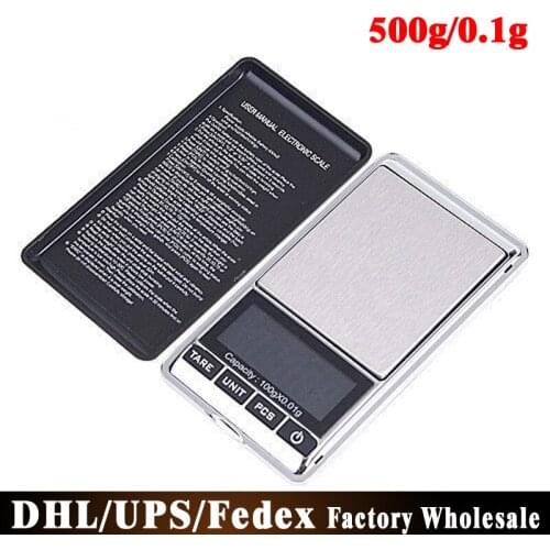 Wholesale) 50pcs/lot 500g 0.1g Mini Digital Portable LCD Electronic Scale Weighting Weight Scales Jewelry Diomand
