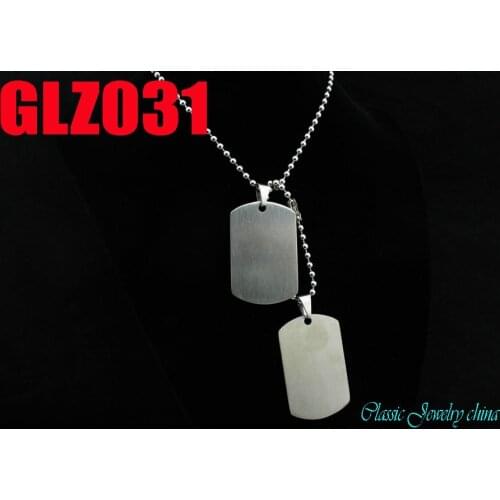42mm satin face stainless steel pendant private tags pendant man male satin finish necklace chains 10 set GLZ031
