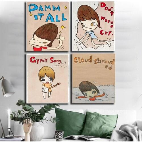 Yoshitomo Nara Poster Painting Printed Pictures Wall Art Posters and Prints Artwork Cuadros Home Decor for Living Room Posters
