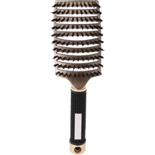 H7JC Salon Professional Bristle & Nylon Hairbrush Scalp Massage Comb Wet Hair Brush