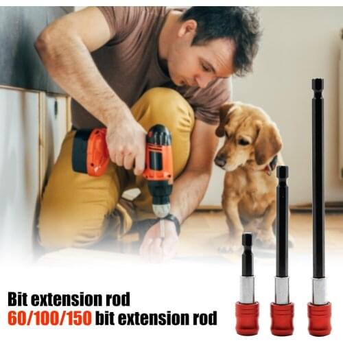 Self-locking Magnetic Screwdriver Extension Rod with 1/4 Hex Shank Quick Release Holder Bit Electric Screwdriver Accessories