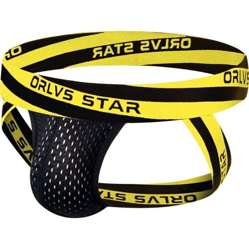 ORLVS Mens Panties Jockstrap Men Underwear Gay Thong Man Briefs Underpants Slip Sexy Cotton Pouch Cuecas Thongs Homme G String