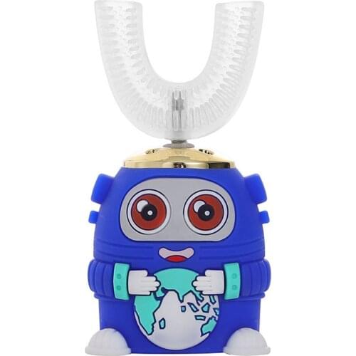IPX7 Full Body Waterproof U-shaped Oral Electric Toothbrush For Children 360 Degrees U Silicon Cartoon Electric Toothbrush
