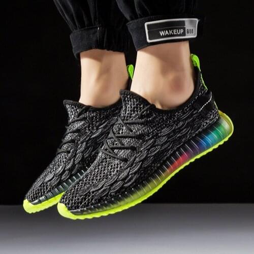 Magic color bottom scales coconut shoes men shoes fly woven mens shoes breathable summer