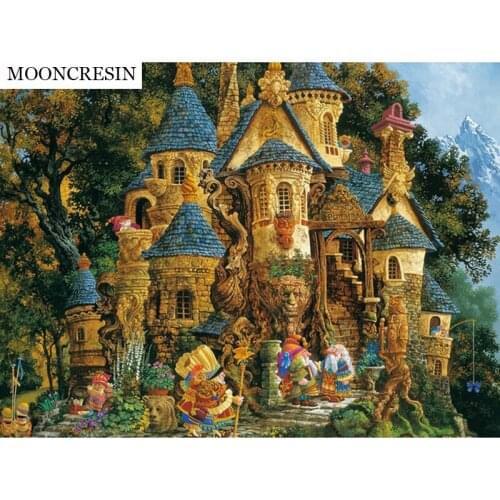 Needlework Diamond Embroidery Cartoon Fairy Castle 5D Diy Diamond Painting Cross Stitch Mosaic Of Rhinestones Crystal Home Decor