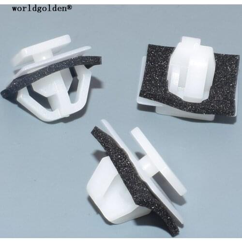 Worldgolden 100pcs plastic fasteners Rocker Panel Moulding Clip for Hyundai#87756-2E000(877562E000),33031016