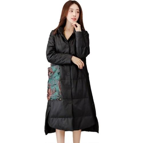 Genuine Leather Jacket Winter Women Real Sheepskin Jacket Stand Collar Duck Down Coat Womens Jackets