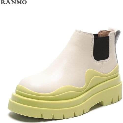 Chelsea Short Boots Female Avocado Thick-soled British Style 2021 Autumn Martin Boots Short Tube Smoke Tube Boots Fashion Boots