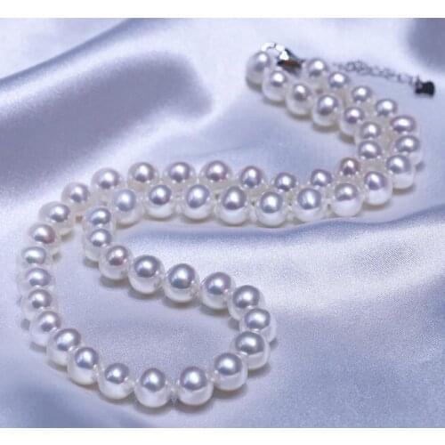 S925 silver clasp 8-9mm New jewelry 100% Natural freshwater Pearl necklace for women
