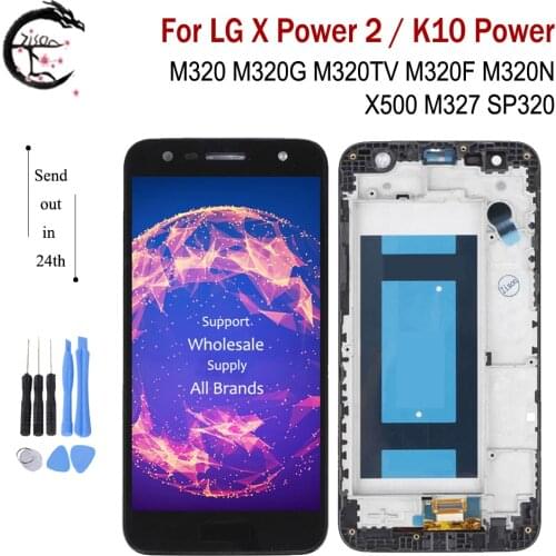LCD With Frame For LG X Power 2 M320 M320G M320TV K10 Power X500 M327 SP320 Display Screen Touch Sensor Digitizer Full Assembly