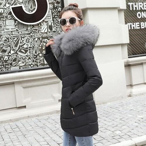 Winter Jacket Women Fur Collar Long Parka Warm Slim Winter Coat Woman Puffer Jacket Oversized Padded Outwear