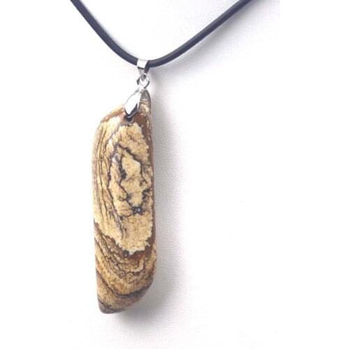 11x19x57mm leaf shape picture jaspers stone beads pendant natural stone pendant DIY jewelry pendant for woman for man wholesale