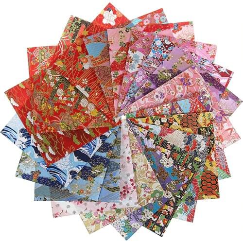 20pcs Mixed Pattern Japanese Flower Floral Origami Folding Craft Paper Pattern DIY Handmade Materials Folded Paper Craft