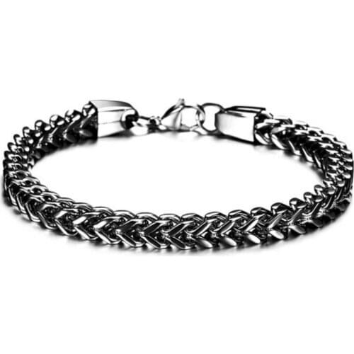 2021 European popular jewelry Crystal from Swarovskis Stylish and simple titanium steel mens bracelet Fit Fathers day