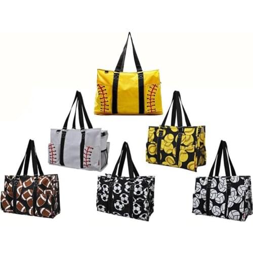 2021 squre baseball stitching Tote Bag All Purpose Organizer Large Utility Spring Pattern