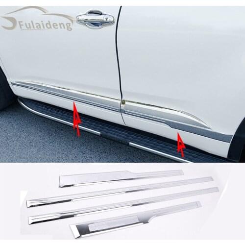 4pcs For Toyota Highlander 2014-2019 ABS Chrome Body Door Side Molding Cover Trim Car Styling Accessorie