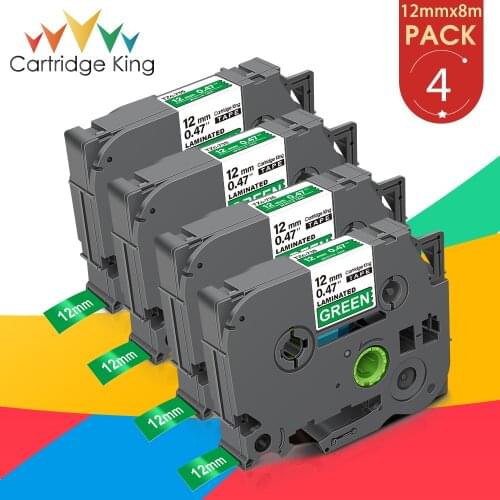 4pk 12mm TZ Laminated Label TZ-735 for Brother TZ 735 Tape Cassette Ribbon Compatible for Brother PT-D400AD PT-1290 Label Maker