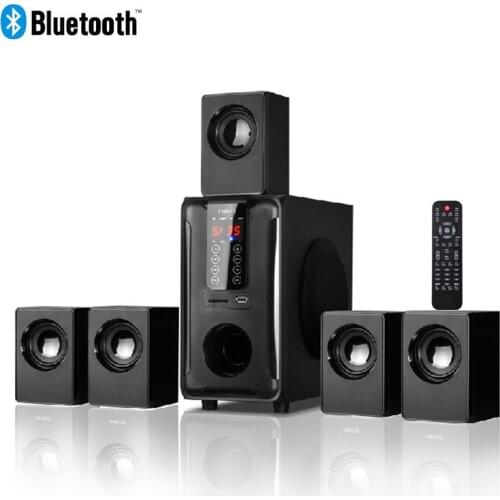 5.1 Channel Home Theater Speaker System,Bluetooth-compatible\USB\SD\FM Radio Remote Control Touch Panel,Dolby Surround Sound