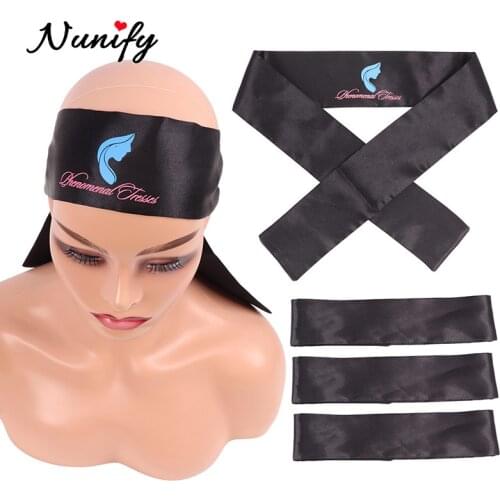 Custom Satin Wig Band For Edges Gray Black Hair Wrap Strip For Edges Hair Edge Band Hair Ties Wig Bands Edge Wrap Wig Headband