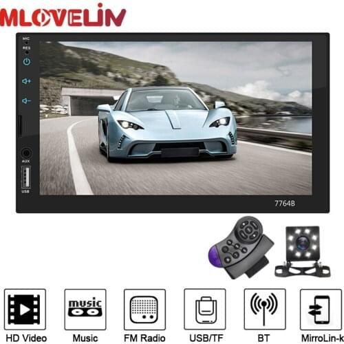 MLOVELIN Car Radio 2 Din HD 7" Touch Screen Stereo Auto Aux Input MP5 Player For VW Toyota Nissan Hyundai Honda Mirror Link SWC