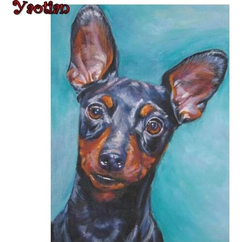 Diy 5D Diamond Painting Full Square Miniature Pinscher Dog Diamond Art Diamond Embroidery Pictures Rhinestones Mosaic Animal