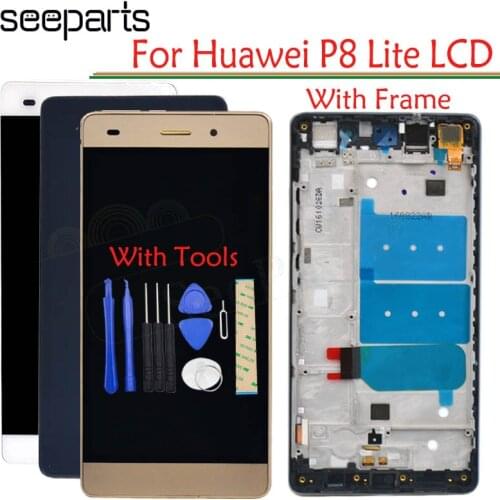 For Huawei P8 Lite LCD Display Touch Screen Digitizer Assembly Replacement ALE-L04 ALE-L21 5.0" For Huawei P8 Lite LCD